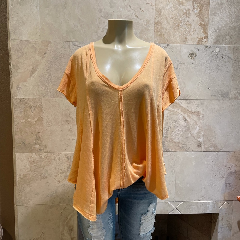 We the free by free people neon orange v neck top